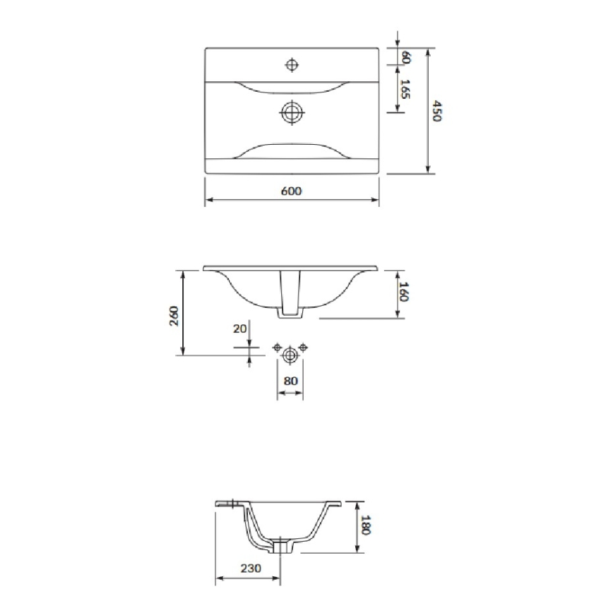 Cersanit S801-457 - Підвісна шафка для ванної з умивальником NIKO 60x45 см, горіх