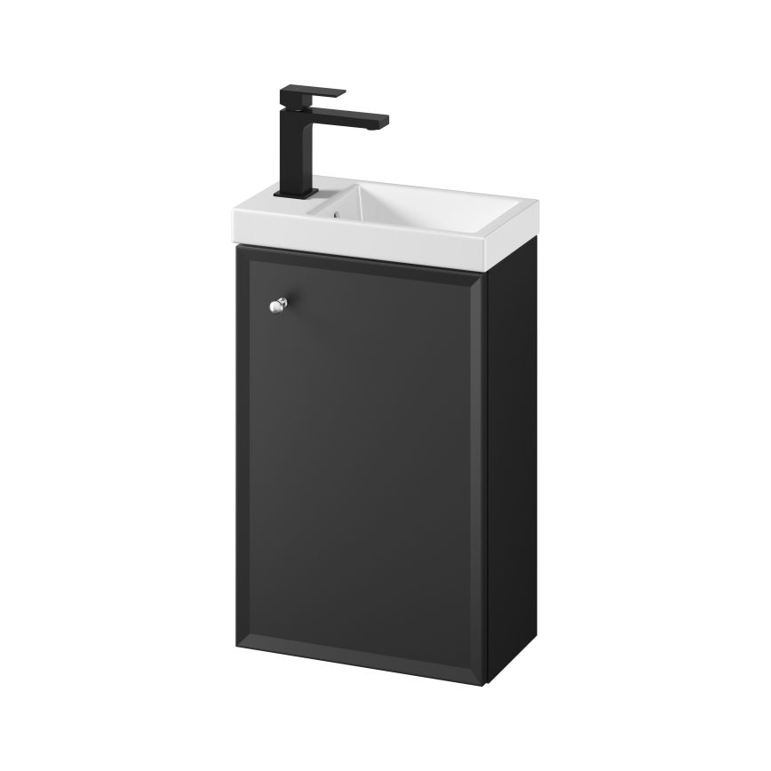 Cersanit S801-569 - Підвісна шафа для ванної кімнати з умивальником MILLE 40x22 см чорна