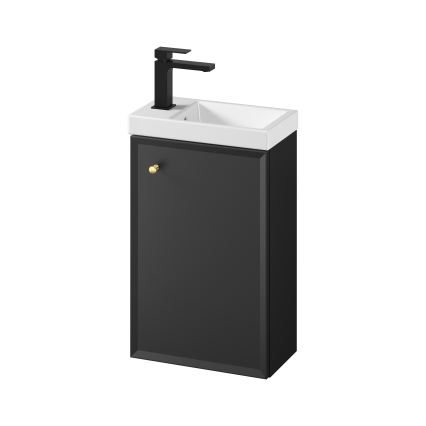 Cersanit S801-569 - Підвісна шафа для ванної кімнати з умивальником MILLE 40x22 см чорна