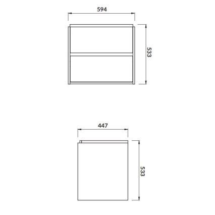 Cersanit S924-008 - Підвісна тумба під умивальник CREA 60x54x45 см дуб