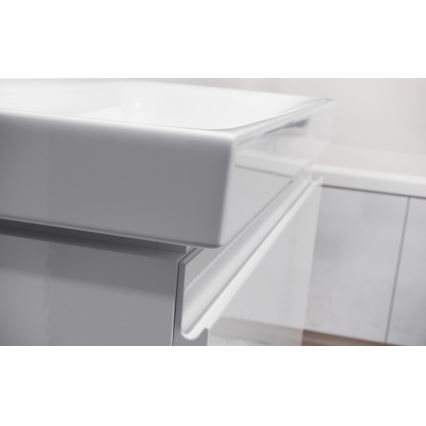 Cersanit S929-010 - Підвісна шафа для ванної кімнати під раковину MEDDIE 57x59,5 см глянцевий білий