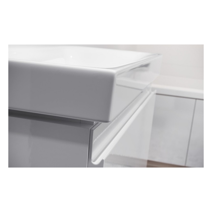 Cersanit S929-010 - Підвісна шафа для ванної кімнати під раковину MEDDIE 57x59,5 см глянцевий білий