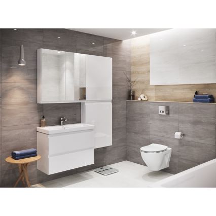 Cersanit S929-010 - Підвісна шафа для ванної кімнати під раковину MEDDIE 57x59,5 см глянцевий білий