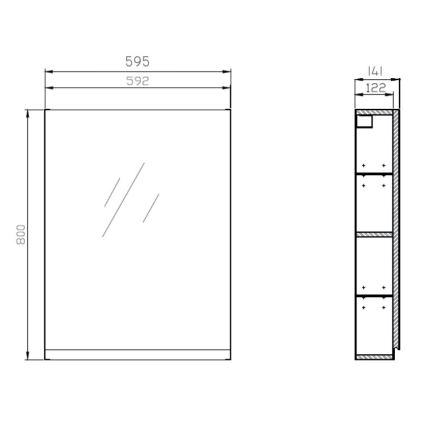 Cersanit S929-018 - Шафка з дзеркалом для ванної кімнати MEDDIE 80x59,5 см