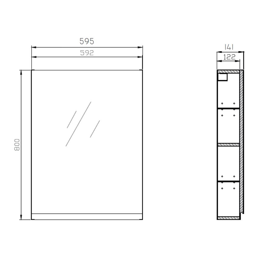 Cersanit S929-018 - Шафка з дзеркалом для ванної кімнати MEDDIE 80x59,5 см