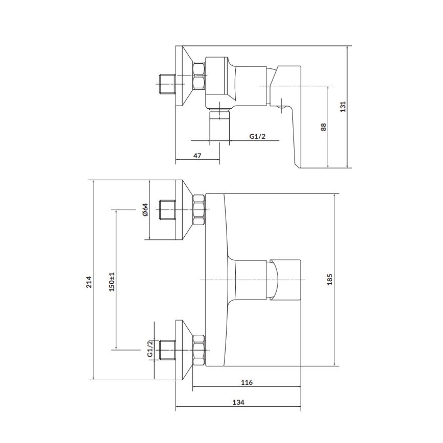 Cersanit S951-031 - Смеситель для душа MILLE блестящий хром