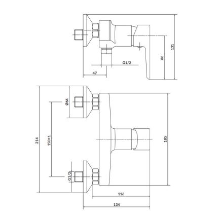 Cersanit S951-033 - Змішувач для душу MILLE білий/глянцевий хром
