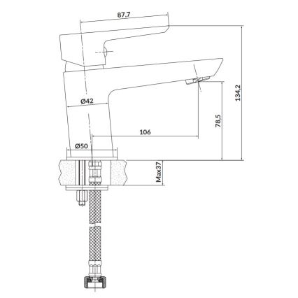 Cersanit S951-048 - Смеситель для умывальника MILLE 13,4 см черный + слив