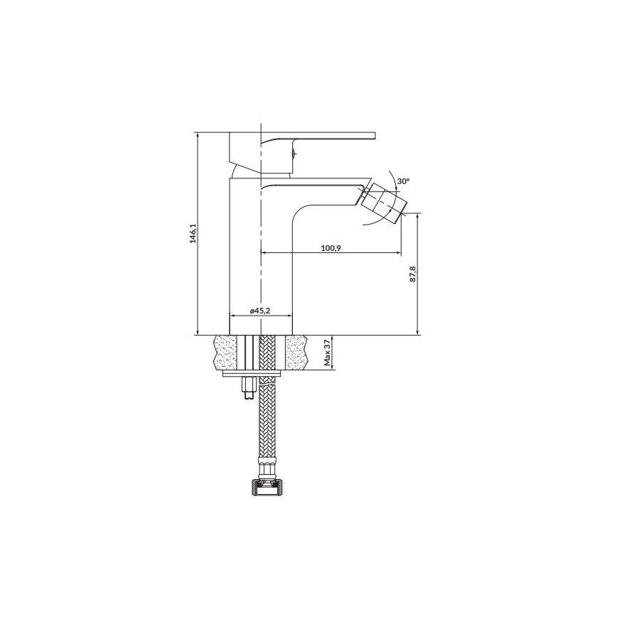 Cersanit S951-315 - Змішувач для біде CREA глянцевий хром