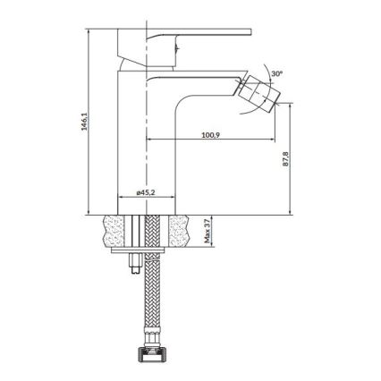 Cersanit S951-316 - Змішувач для біде CREA чорний