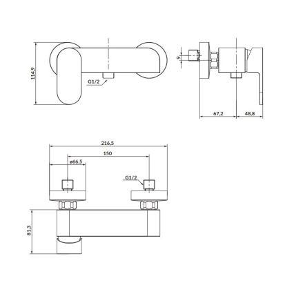 Cersanit S951-321 - Смеситель для душа CREA черный