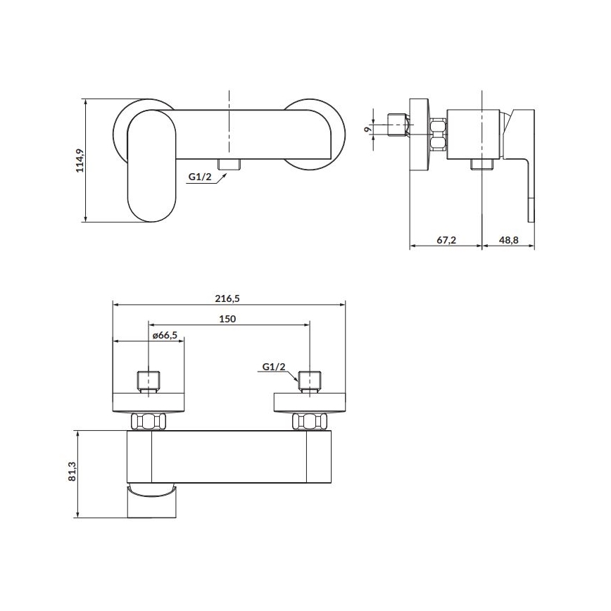 Cersanit S951-324 - Змішувач для душу CREA нікель