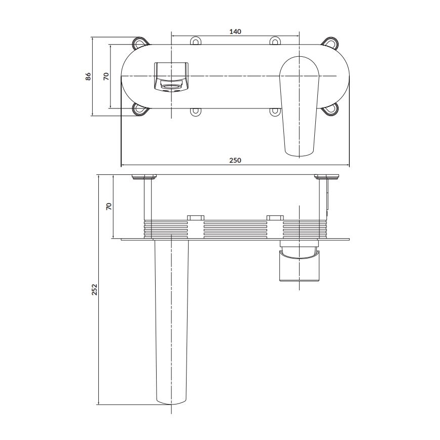 Cersanit S951-337 - Смеситель для ванны скрытого монтажа MODUO блестящий хром