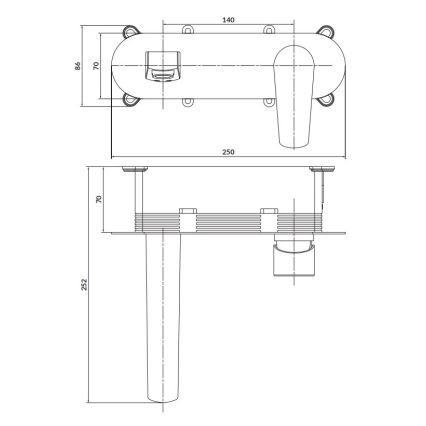Cersanit S951-337 - Змішувач для ванни для прихованої інсталяції MODUO глянцевий хром
