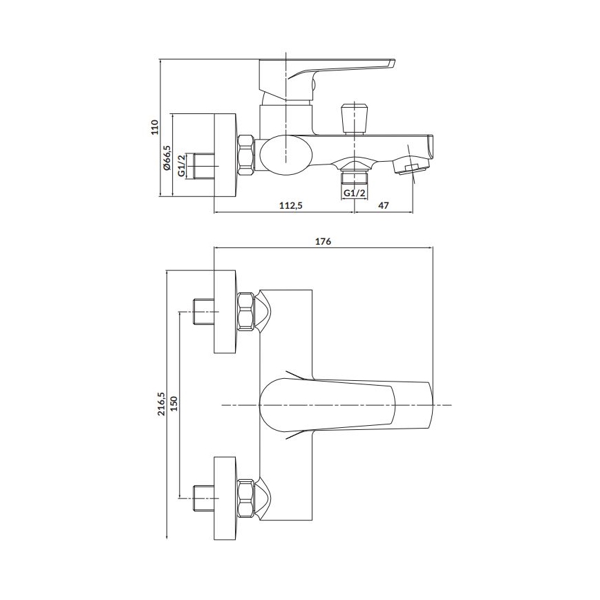 Cersanit S951-346 - Ванночный смеситель MODUO, блестящий хром