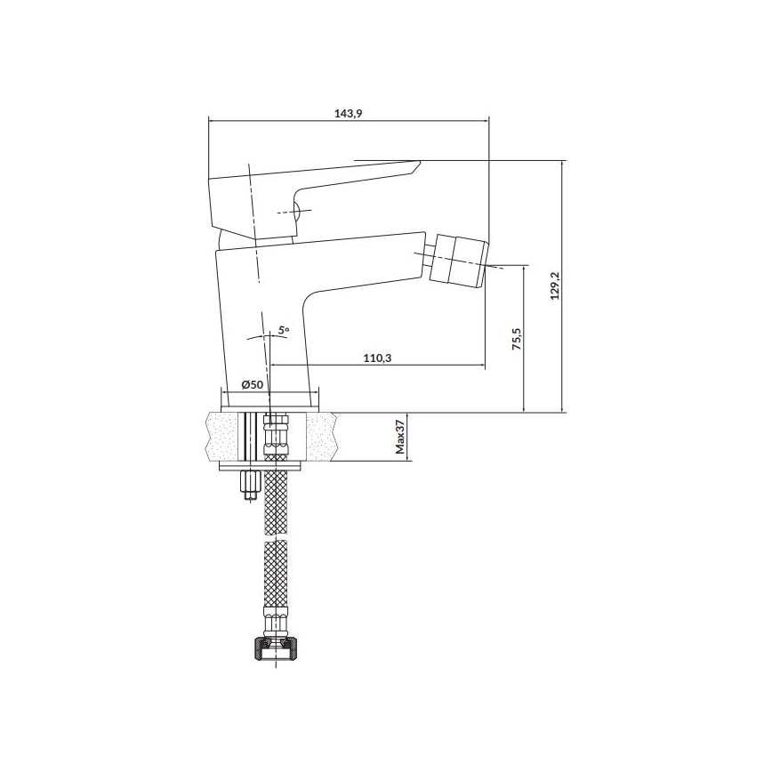 Cersanit S951-347 - Змішувач для біде MILLE глянцевий хром