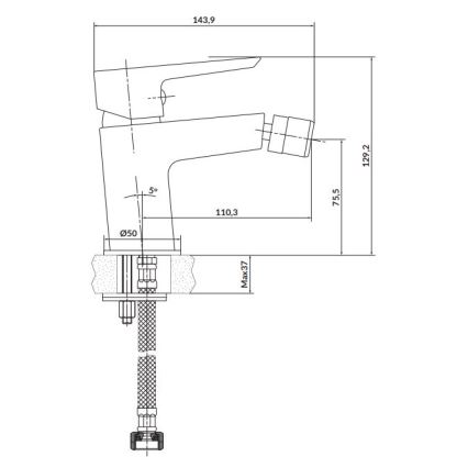 Cersanit S951-349 - Змішувач для біде MILLE чорний