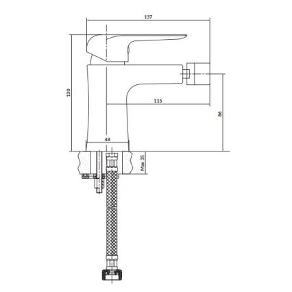 Cersanit S951-350 - Смеситель для биде CITY блестящий хром
