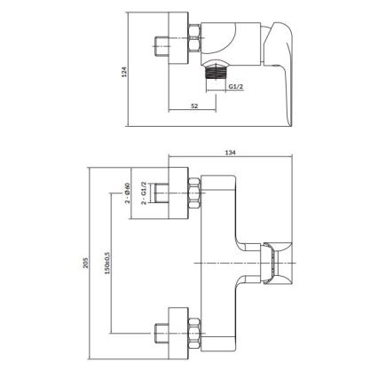 Cersanit S951-352 - Змішувач для душу CITY глянцевий хром