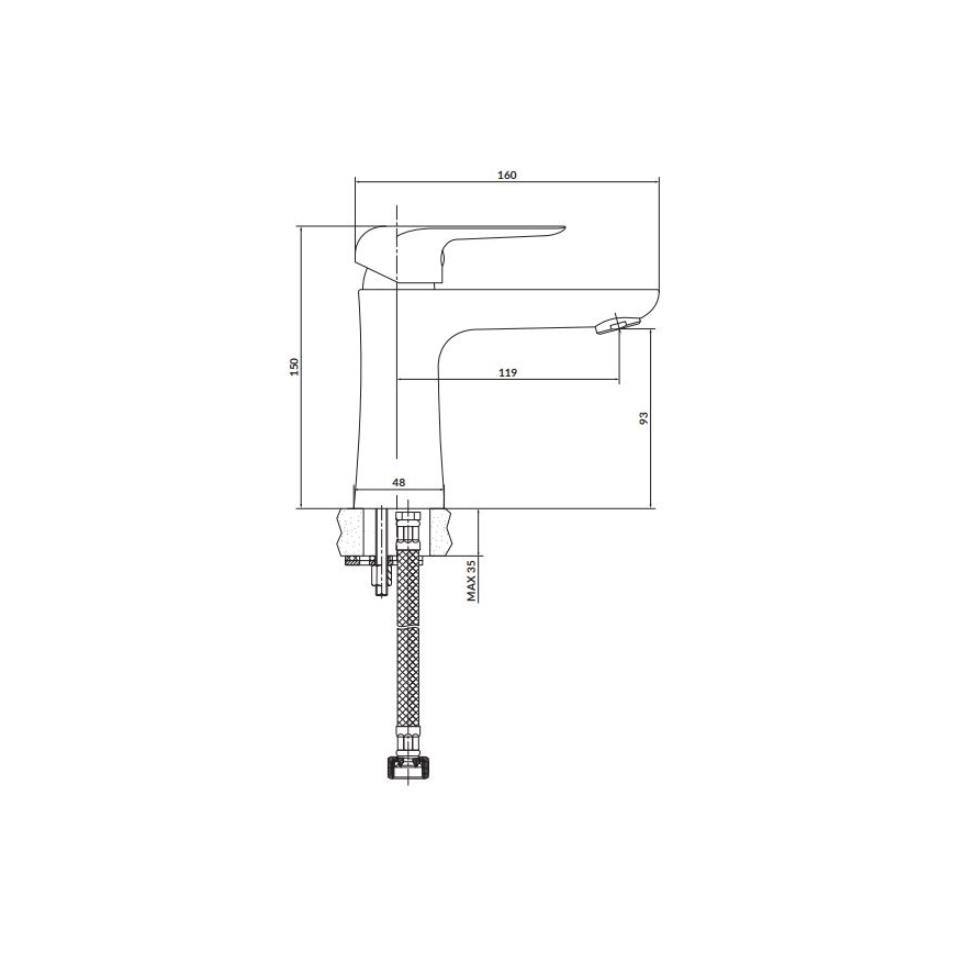Cersanit S951-359 - Змішувач для умивальника CITY 15 см глянцевий хром