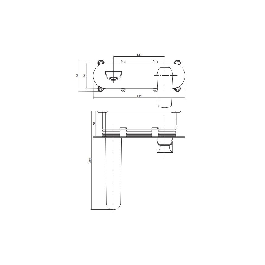 Cersanit S951-361 - Змішувач для умивальника для прихованої інсталяції CITY глянцевий хром