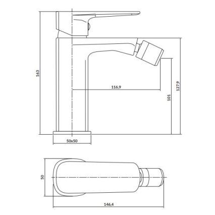 Cersanit S951-379 - Смеситель для биде LARGA черный
