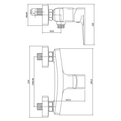 Cersanit S951-382 - Смеситель для душа LARGA черный