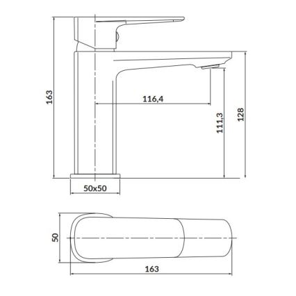 Cersanit S951-390 - Змішувач для умивальника LARGA 16,3 см чорний