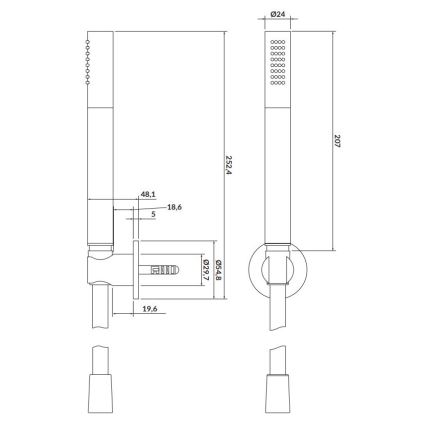 Cersanit S951-401 - Душевой гарнитур CREA никель
