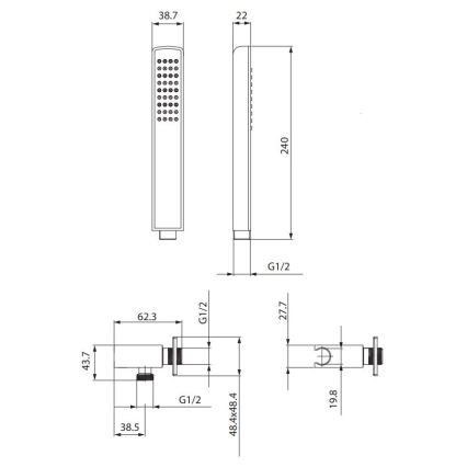 Cersanit S951-522 - Душовий комплект MILLE, блискучий хром