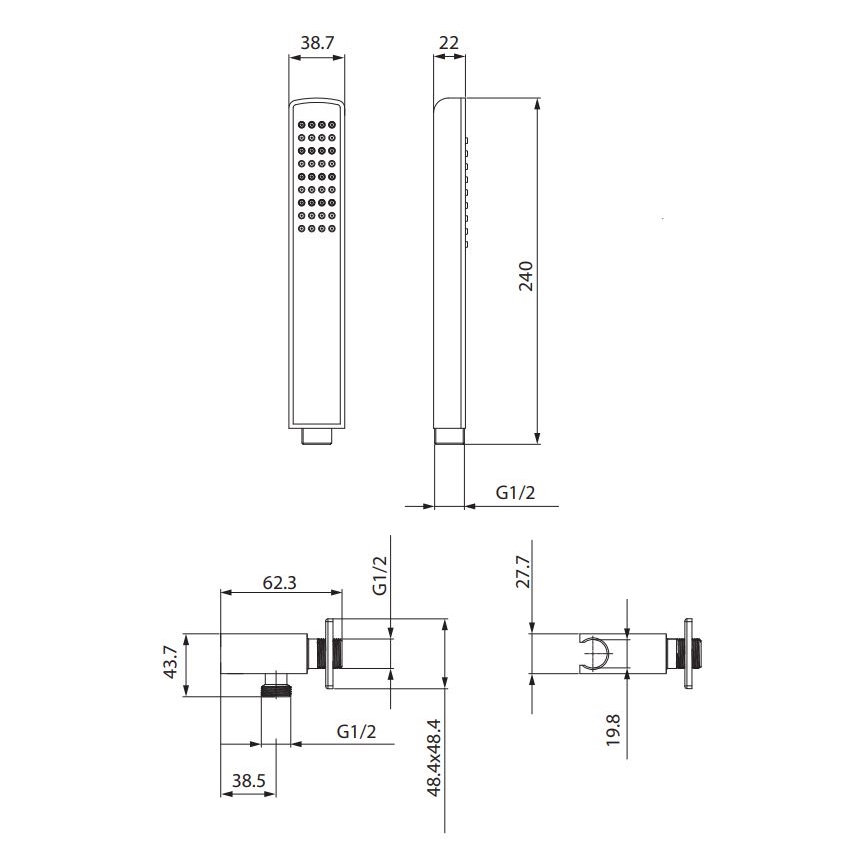 Cersanit S951-522 - Душовий комплект MILLE, блискучий хром