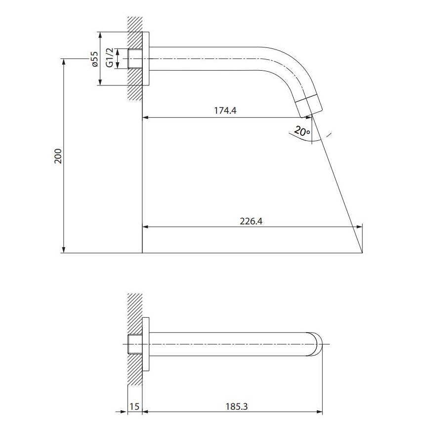Cersanit S951-554 - Насадка для виливу для прихованої інсталяції ZEN чорний