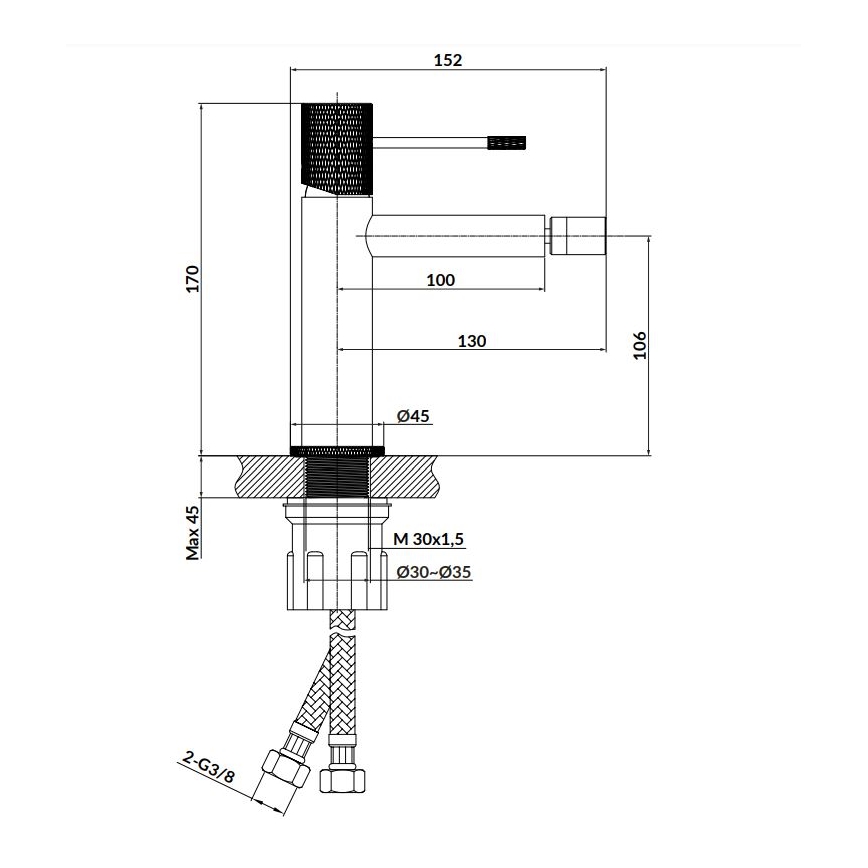 Cersanit S951-574 - Змішувач для біде ZEN глянцевий хром