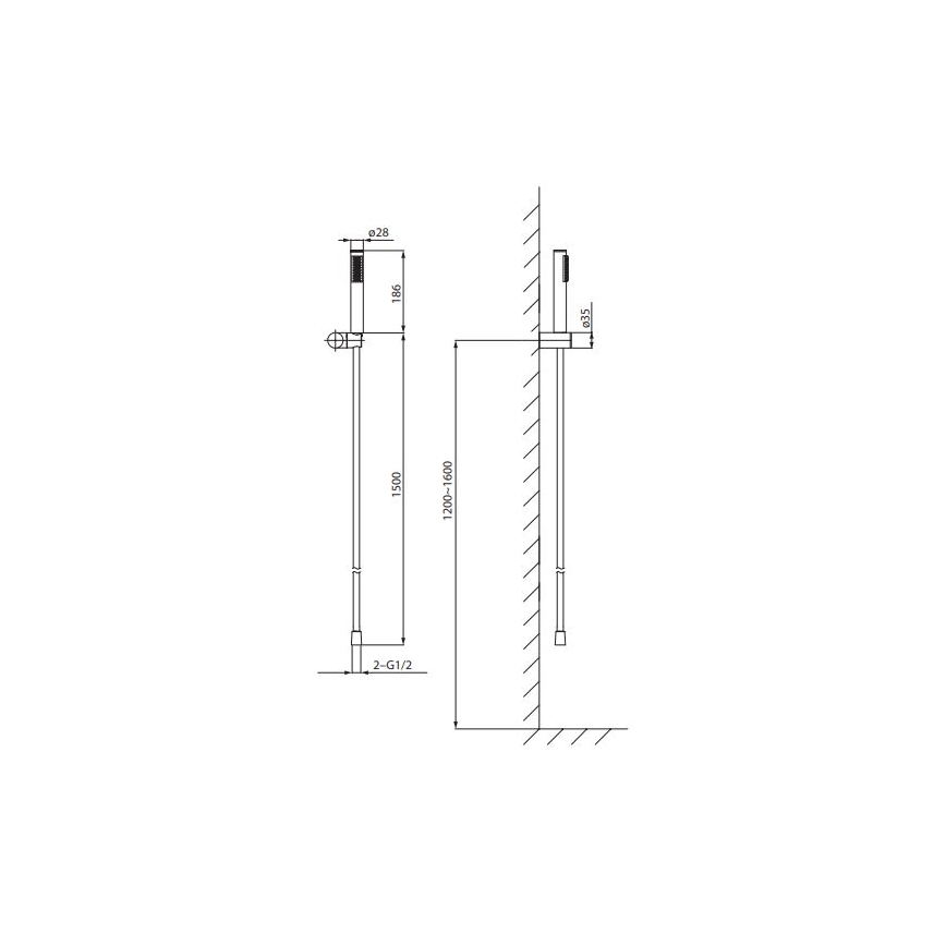 Cersanit S951-618 - Душевой гарнитур ZEN черный