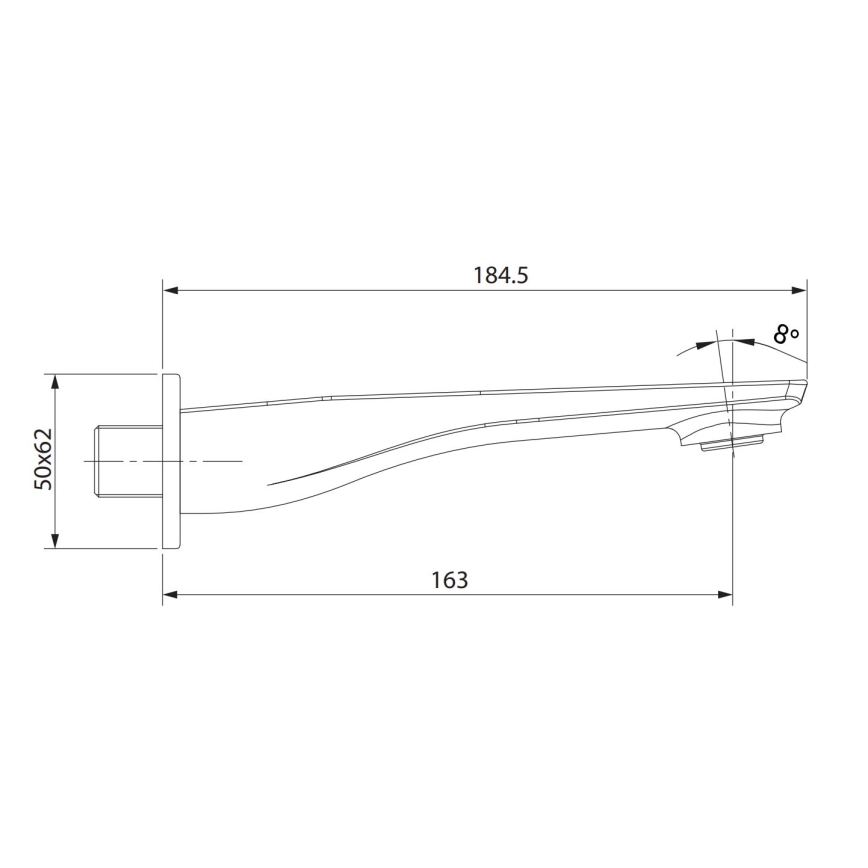Cersanit S951-706 - Излив для скрытого монтажа LARGA, хром глянцевый
