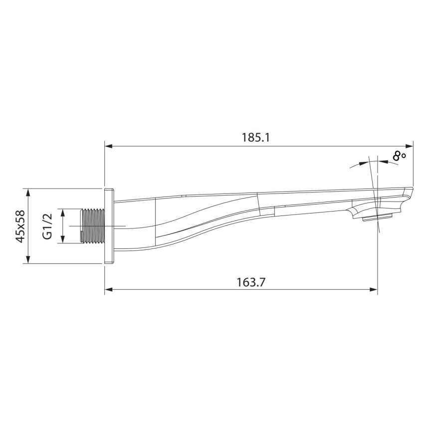 Cersanit S951-711 - Вилив для прихованого монтажу MILLE блискучий хром