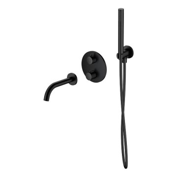 Cersanit S952-041 - Набір для ванни із термостатичним змішувачем для прихованої інсталяції ZEN чорний