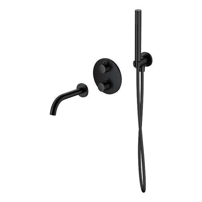 Cersanit S952-041 - Набір для ванни із термостатичним змішувачем для прихованої інсталяції ZEN чорний