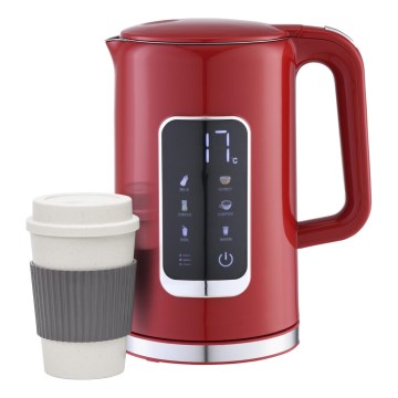 Чайник з РК-дисплеєм 1,7 л 2200W/230V червоний + дорожня чашка 450 мл