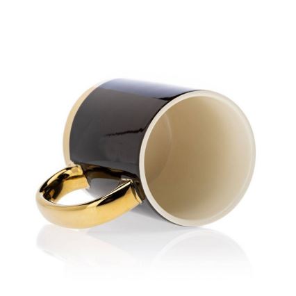 Чашка з ложкою LANA чорна/золота