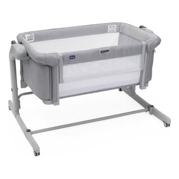 Chicco - Детская кроватка 2 в 1 NEXT2ME MAGIC EVO светло-серая