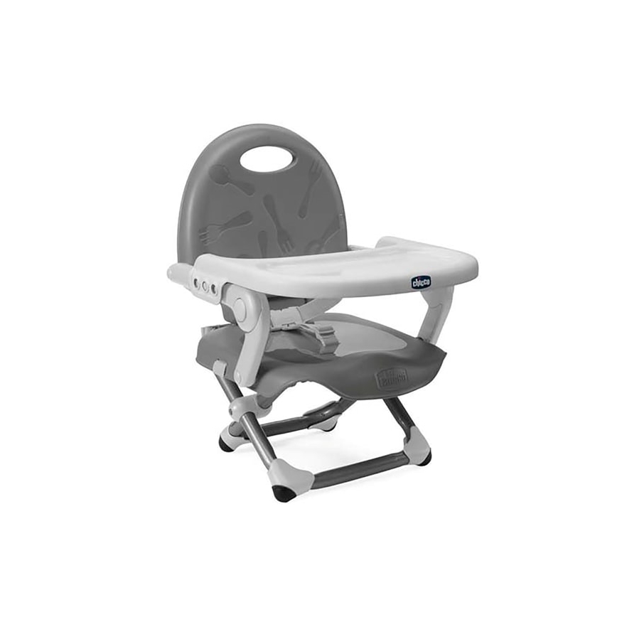 Chicco - Детский портативный стульчик для кормления POCKET SNACK серая