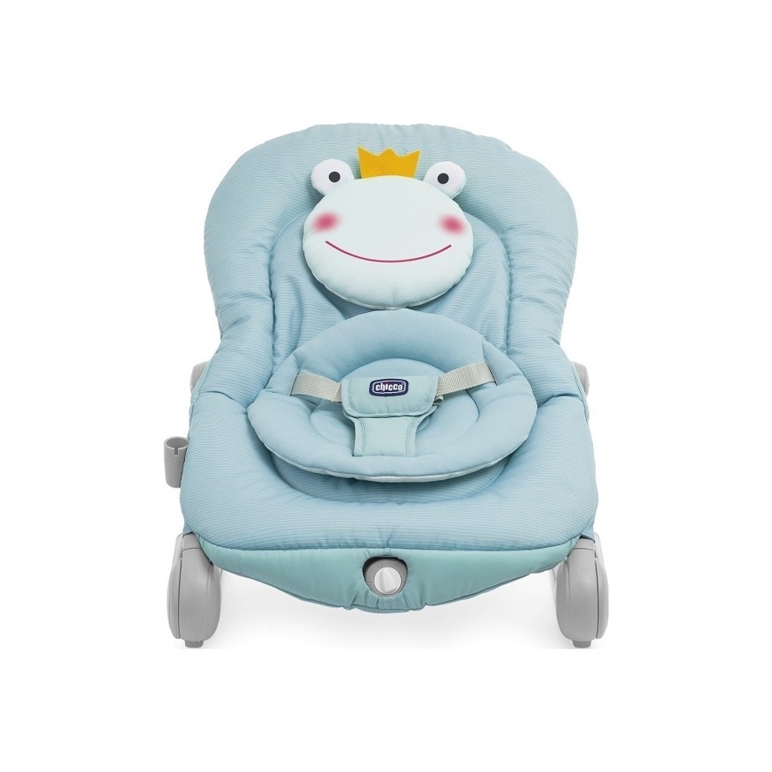Chicco - Детское вибрирующее кресло-шезлонг с музыкой BALLOON Froggy синий