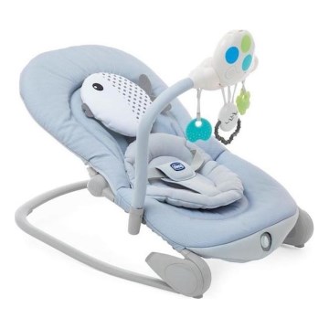 Chicco - Детское вибрирующее кресло-качалка с мелодией BALLOON Dots 2xAA + 1xLR20 синий