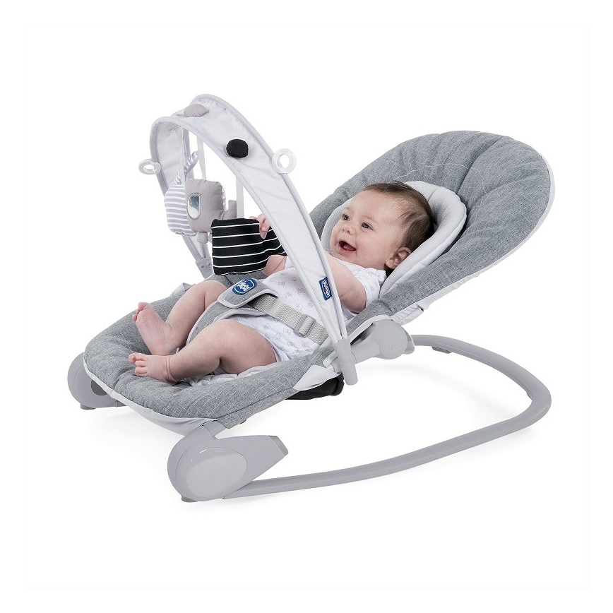 Chicco - Детское кресло-качалка HOOPLA серый/белый