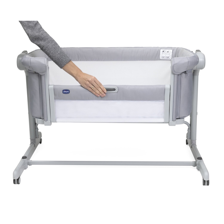 Chicco - Дитяче ліжечко 2в1 NEXT2ME MAGIC EVO світло-сірий