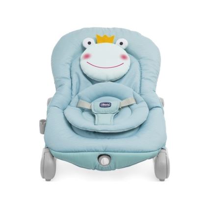 Chicco - Дитяче вібруюче крісло-шезлонг із музикою BALLOON Froggy синій