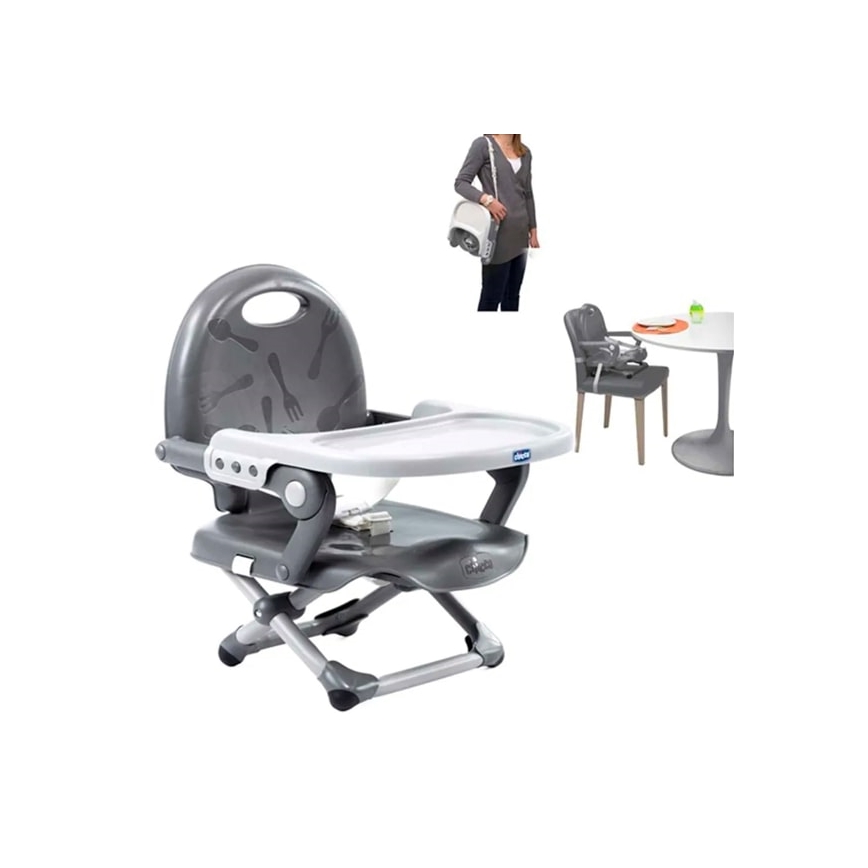 Chicco - Дитяче переносне сидіння для стільця POCKET SNACK сірий