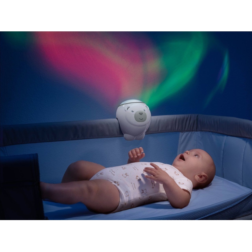 Chicco - Дитячий проектор 2в1 POLAR BEAR 3xAA бежевий