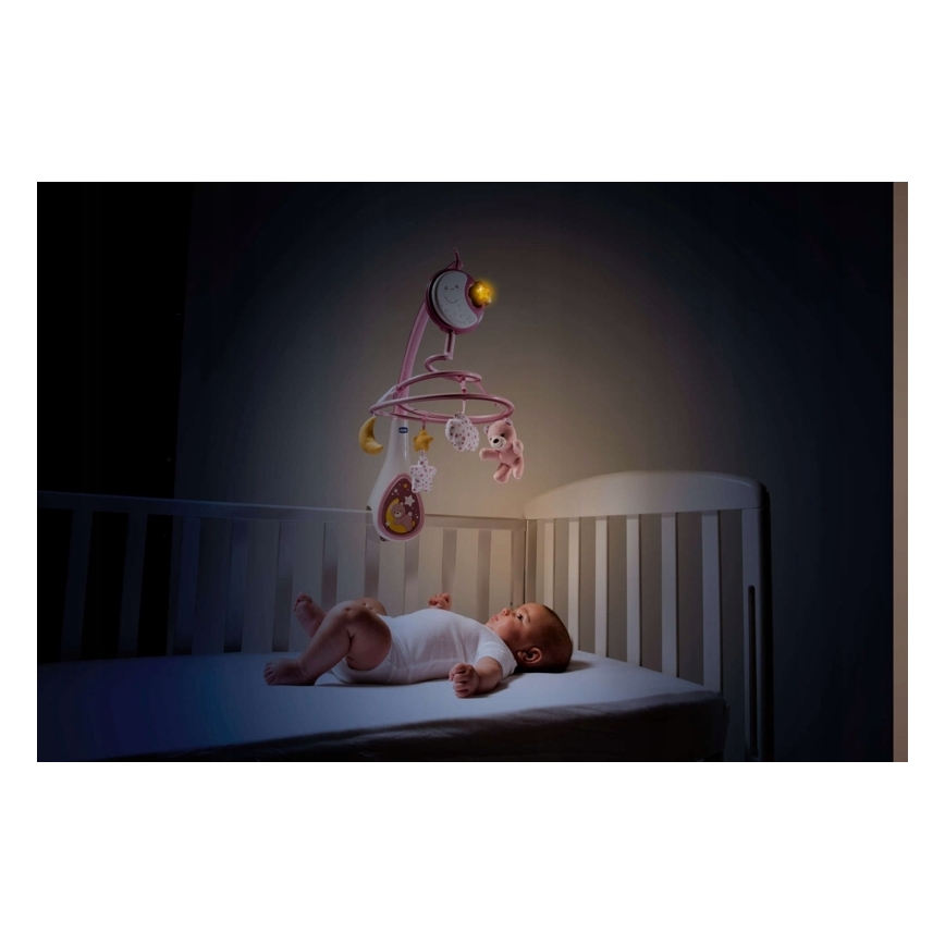 Chicco - Мобіль на ліжечко з мелодією 3в1 NEXT2DREAMS 3xAA рожевий